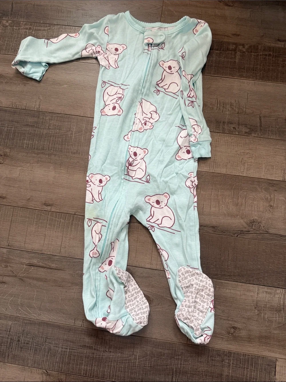 Carter's Mint Green and White Striped Baby Sleep Sacks with Animal Prints